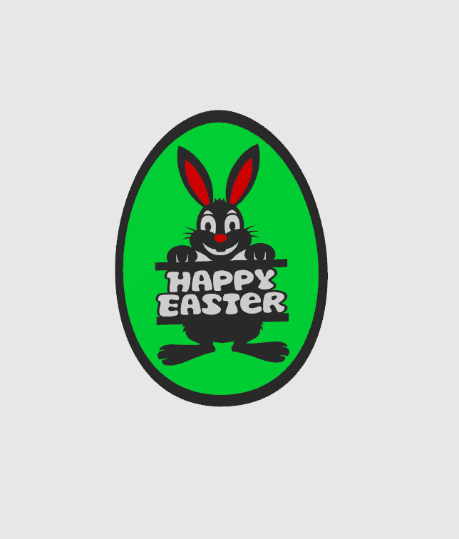 happy easter bunny egg - window picture by 3dprintcess art 2d fenster frohe ostern deko dekoration decoration decor dekor deco ei osterei easteregg 3D print model - Mito3D