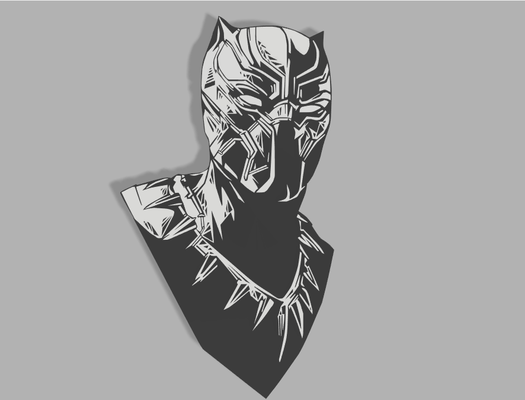 wallart - black panther by dengamleninja art 2d 3d 2dart marvel decor 3d print model - Mito3D