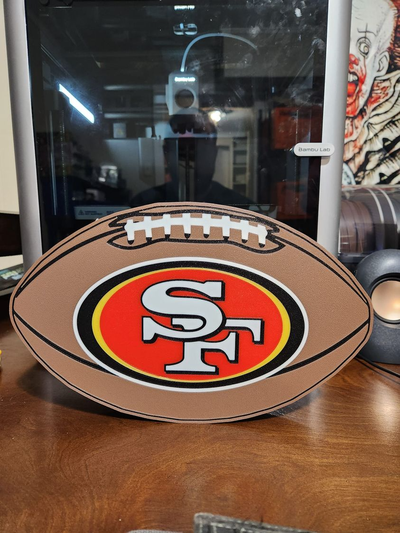 49ers futebol luz by bromigo77 arte sinais logotipos nfl san francisco conduziu caixa esportes parede 3d print model - Mito3D