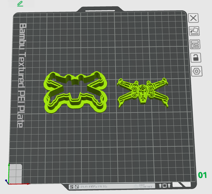 xwing cookiecutter by blok yıldızı araçlar el yıldız savaşları kurabiye kalıbı mutfak aksesuarlar kesici 3d print model - Mito3D