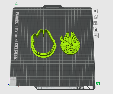 millennium falke plätzchen cutter by schwarzer stern werkzeuge hand ausstechform krieg sterne küche schnabel schimmel stempel zubehör 3d print model - Mito3D