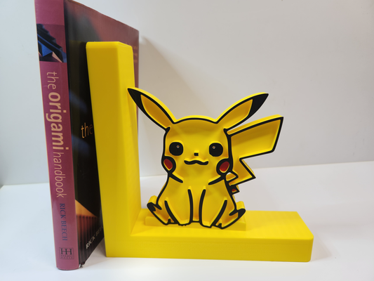 pikachu book ends set by jamboodle household decor pokemon art bookend stand 3 color print three modular design childrens furniture child children 3d print model - Mito3D