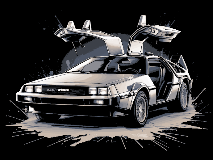 hueforge fan art - movie car series delorean back to future movies by mclanesmemories 2d backtothefuture wall wallart 3D print model - Mito3D