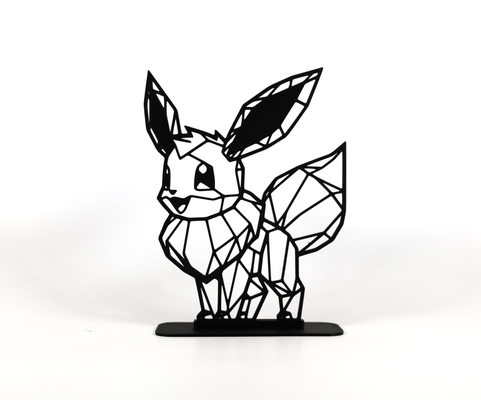 geometric poly eevee by phaseworksca art sculptures eeveelutions pokemon cute geek nerd nostalgia gameboy nintendo decor gift decorative display sculpture statue contemporary abstract 3d print model - Mito3D