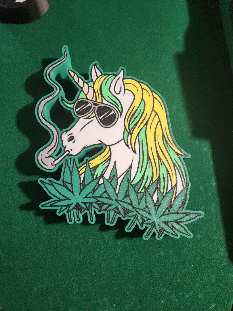 stoner unicorn light by bromigo77 art signs & logos weed marijuana drugs led lightbox box wall mythical 3D print model - Mito3D