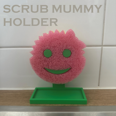 esfregar papai mamãe esponja suporte by nenhum personalizado casa modelos cozinha acessórios ferramenta funcional 3d print model - Mito3D