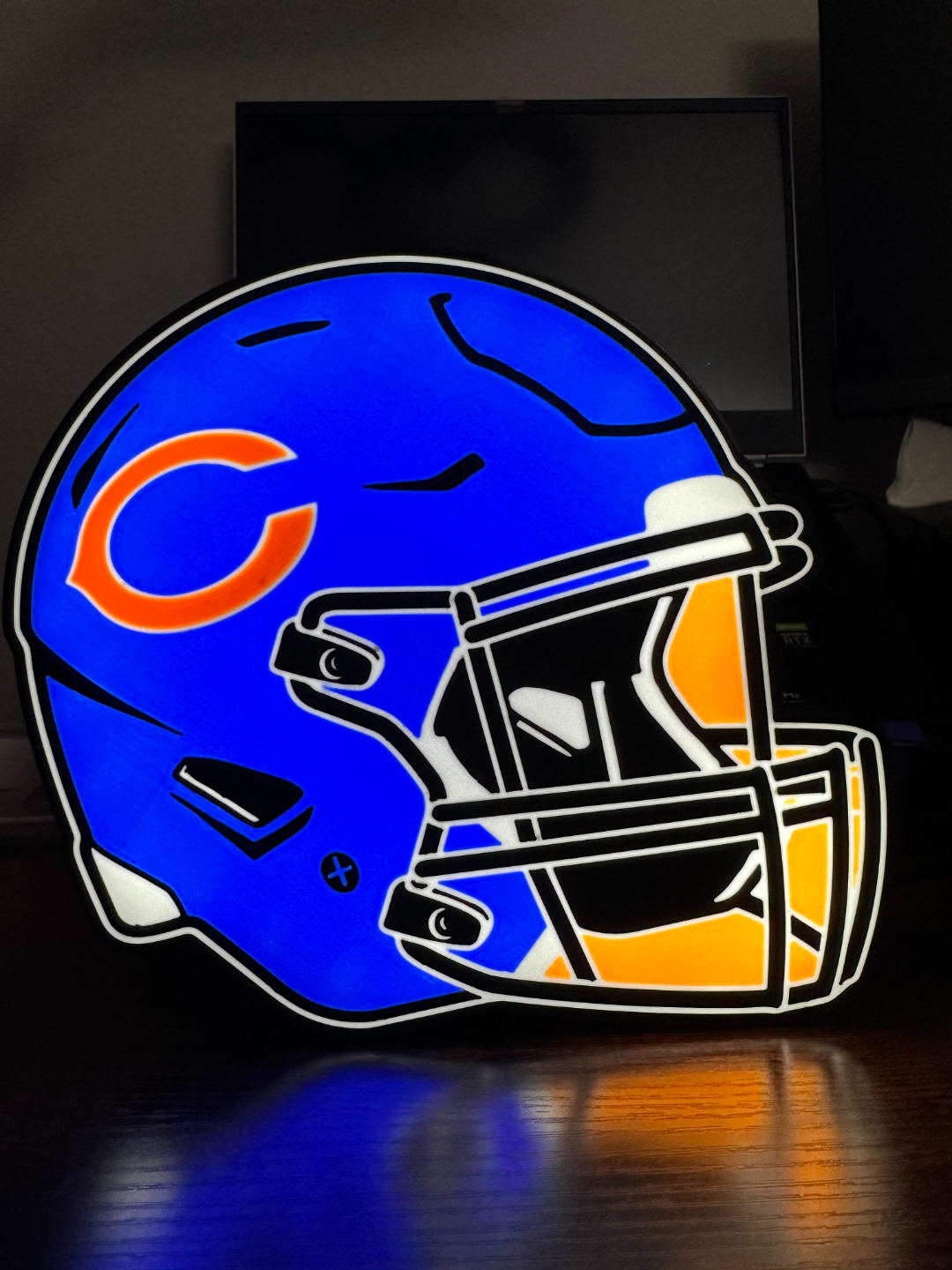 bears lightbox by geek genius collective art signs & logos football helmet ball foot chicago sports sport light box gift nfl 3D print model - Mito3D