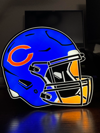 ursos caixa luz by nerd gênio coletivo arte sinais logotipos futebol capacete bola pé chicago esportes esporte presente nfl 3d print model - Mito3D