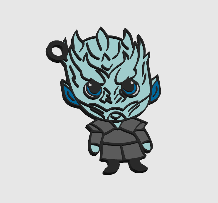 cute night king keychain by dub1ns art 2d nightking gameofthrones game of thrones 3D print model - Mito3D