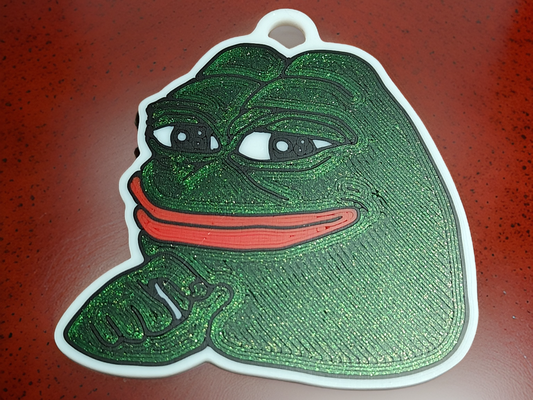 pepe frog smug meme keychain by mholicky art signs & logos keyaccessories key accessory design accessories 3d print model - Mito3D