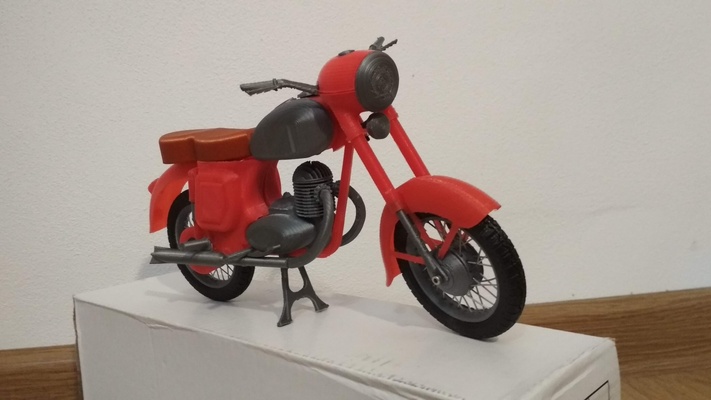 jawa 250 by mochr passatempo fai robotica motore ceco retrò scala vintage bicicletta harley moto honda motociclo thingiverse kawasaki skoda suzuki hotrod kawasi 3d print model - Mito3D