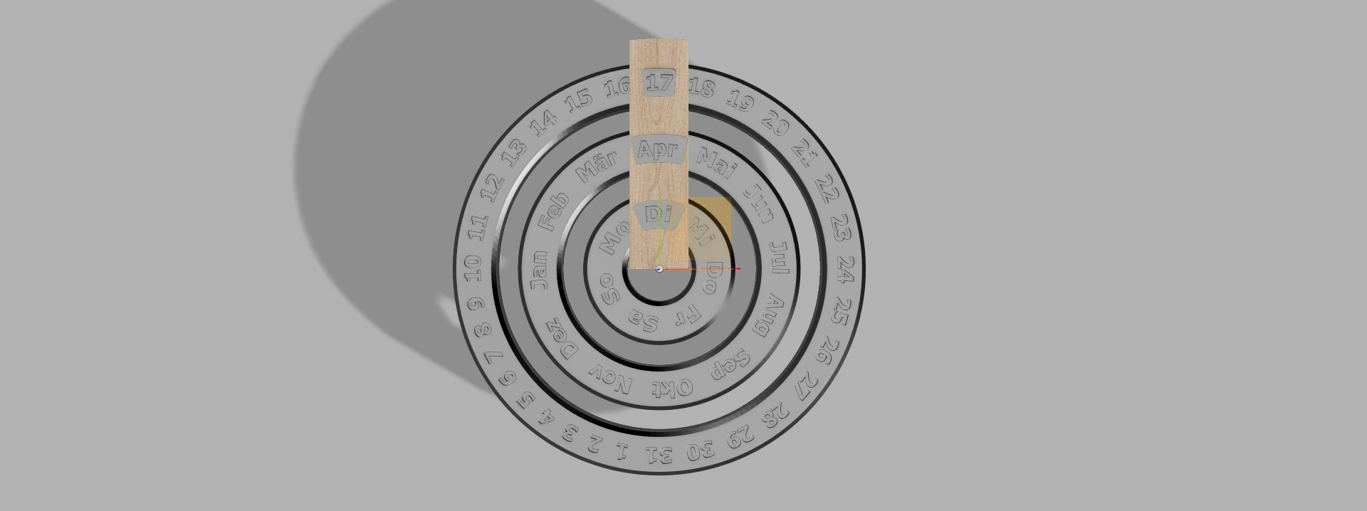 calendario by rudidehmelt4 domestico arredamento orologio 3D print model - Mito3D