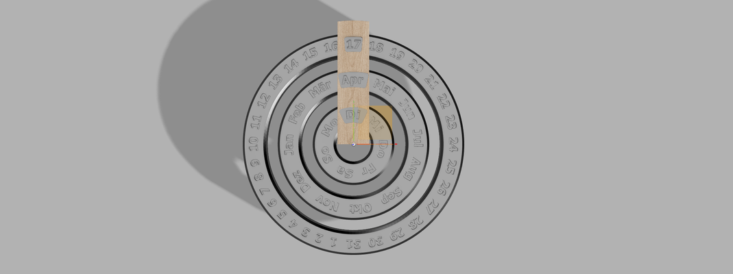 calendario by rudidehmelt4 domestico arredamento orologio 3d print model - Mito3D