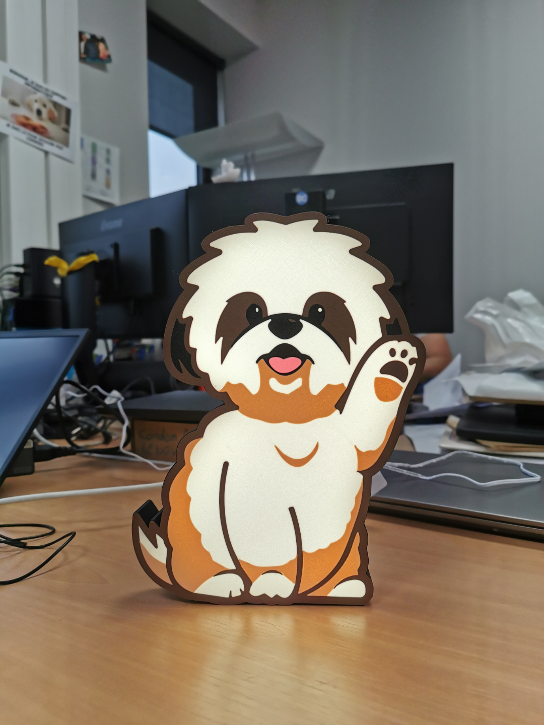 shih tzu guidato luce lampada by oldspice3d domestico arredamento lightbox shihtzu cane lampe gamba razza chien 3D print model - Mito3D