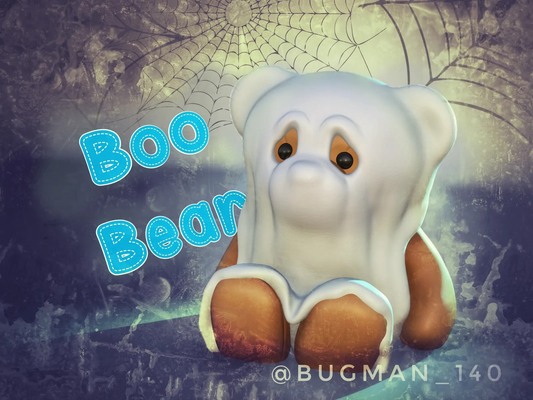 boo bear by bugman 140 art sculptures halloween decoration cute horror friend teddy barry cuddly barrybear 3d print model - Mito3D