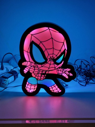 spidey licht box by tomek550 haushalt dekor spider wunder leuchtkasten 3d print model - Mito3D