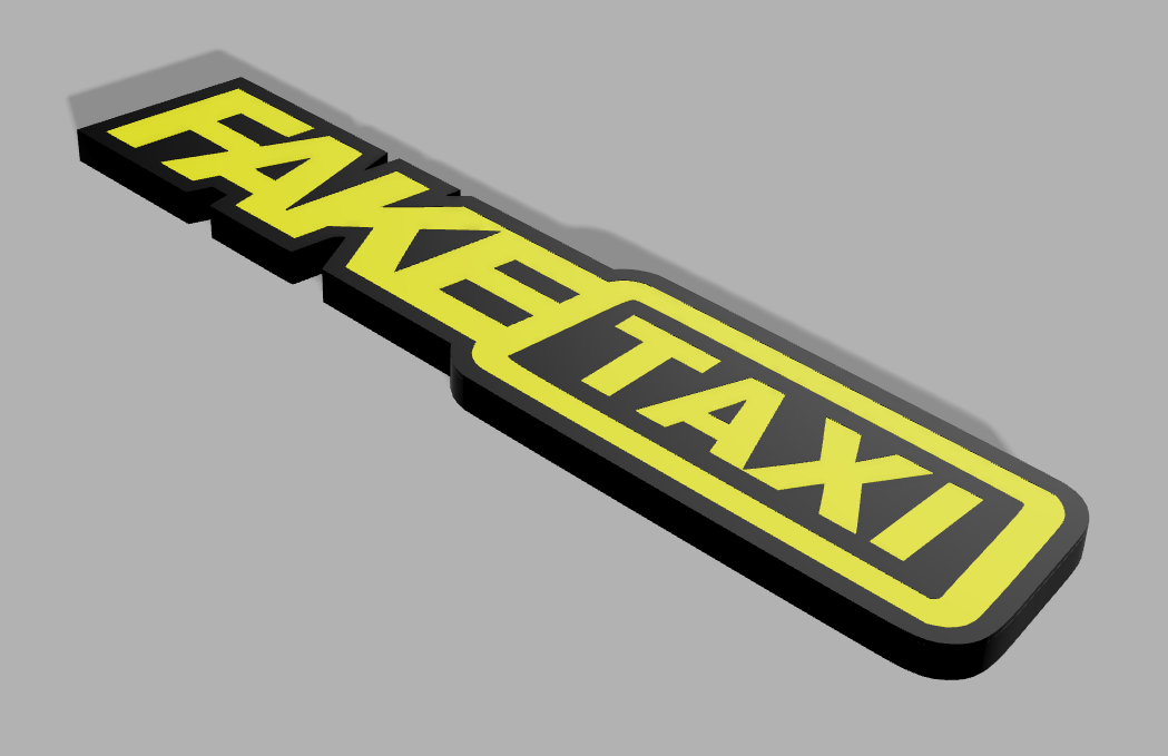 faux taxi voiture signe by lol3z 3d art panneaux logos taxis chauffeur 3D print model - Mito3D