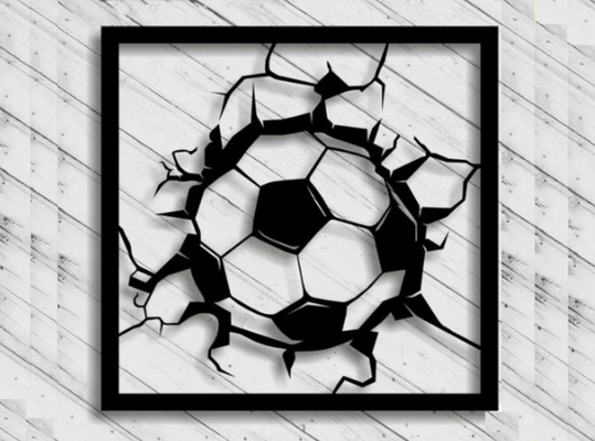 calcio parete immagine by ladamtla domestico arredamento wallpicture foto rompere bicchiere finestra 3d print model - Mito3D