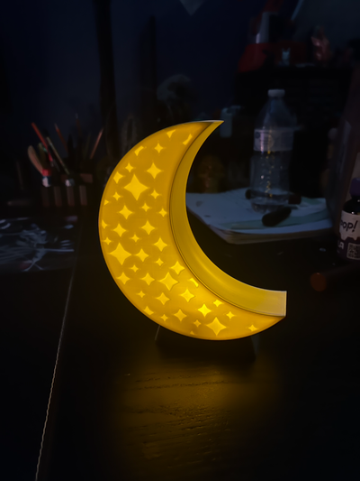 crescent moon lightbox by osprey designs household decor light box star bright cool awesome christmas holiday easy cold sausage 3d print model - Mito3D