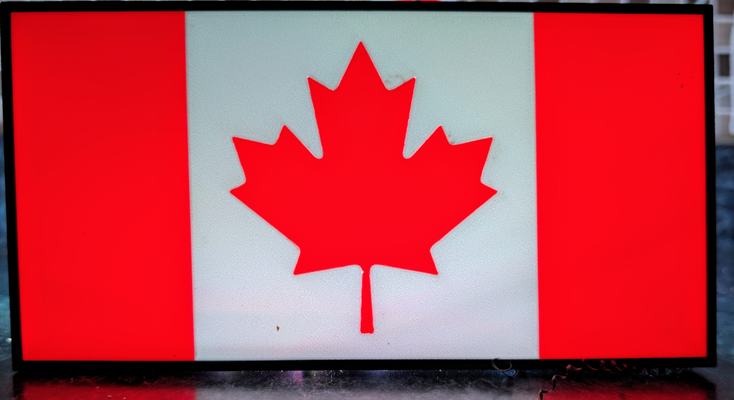 canadian flag lightbox by mjharrop art signs & logos canada cadadian canadain light box flags true north o maple leaf red white strong free greatest nation on earth 3d print model - Mito3D