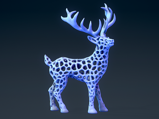 deer voronoi by minishev art sculptures 3d print model - Mito3D