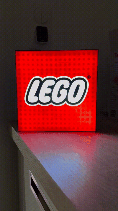 lampe licht led lego logo box lumi re boite by guillaume76620 kunst modelle lumiere backstein nacht deko 3d print model - Mito3D