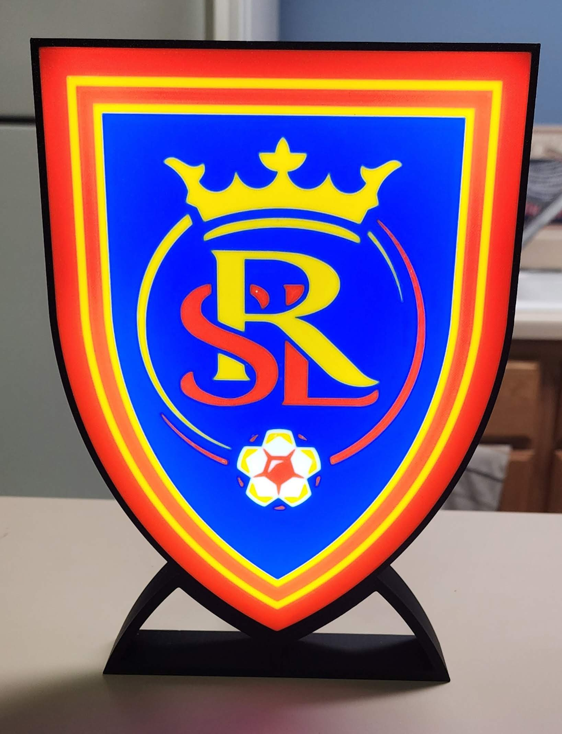 réel sel lac boite lumière by brianstan art panneaux logos rsl mls football futbol utah 3D print model - Mito3D