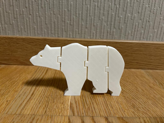 2d articulated bear by bananana toys & games articluated 3d print model - Mito3D