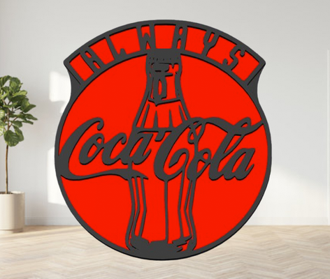 cocacola colored wall decor by originalprusamk3 household coca cola coca-cola aways stlfile good buona 3d print model - Mito3D