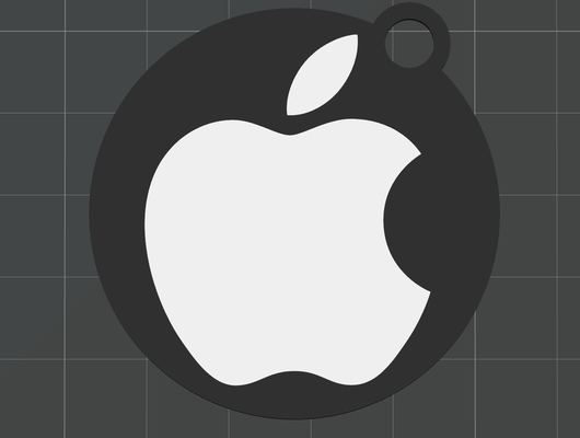 apple keychain by ungarelli art signs & logos logo key chain 3d print model - Mito3D