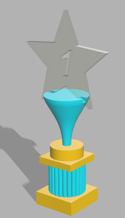 étoile trophée by chipotle art sculptures gagnant lumière nombre 3d print model - Mito3D