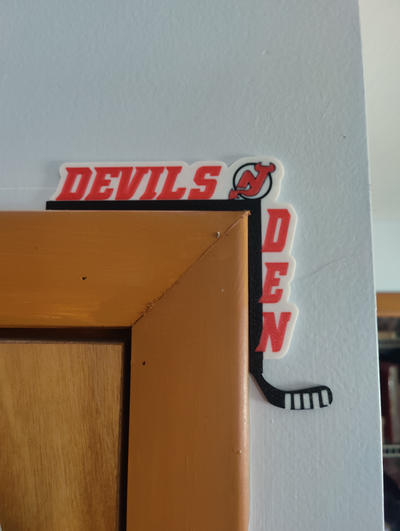 devils den door trim by uncle joeys creations household decor jersey nj hockey nhl 3d print model - Mito3D