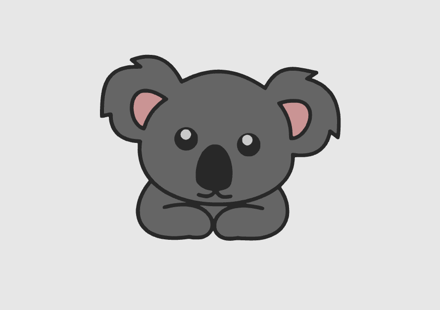 cute koala keychain by dub1ns art 2d animal animals australia zoo wild 3D print model - Mito3D