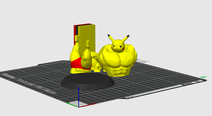 gonfio pikachu semplice 3 colore supporto remixato by semplicemente amico giocattoli giochi personaggi fitness pokemon 3d print model - Mito3D