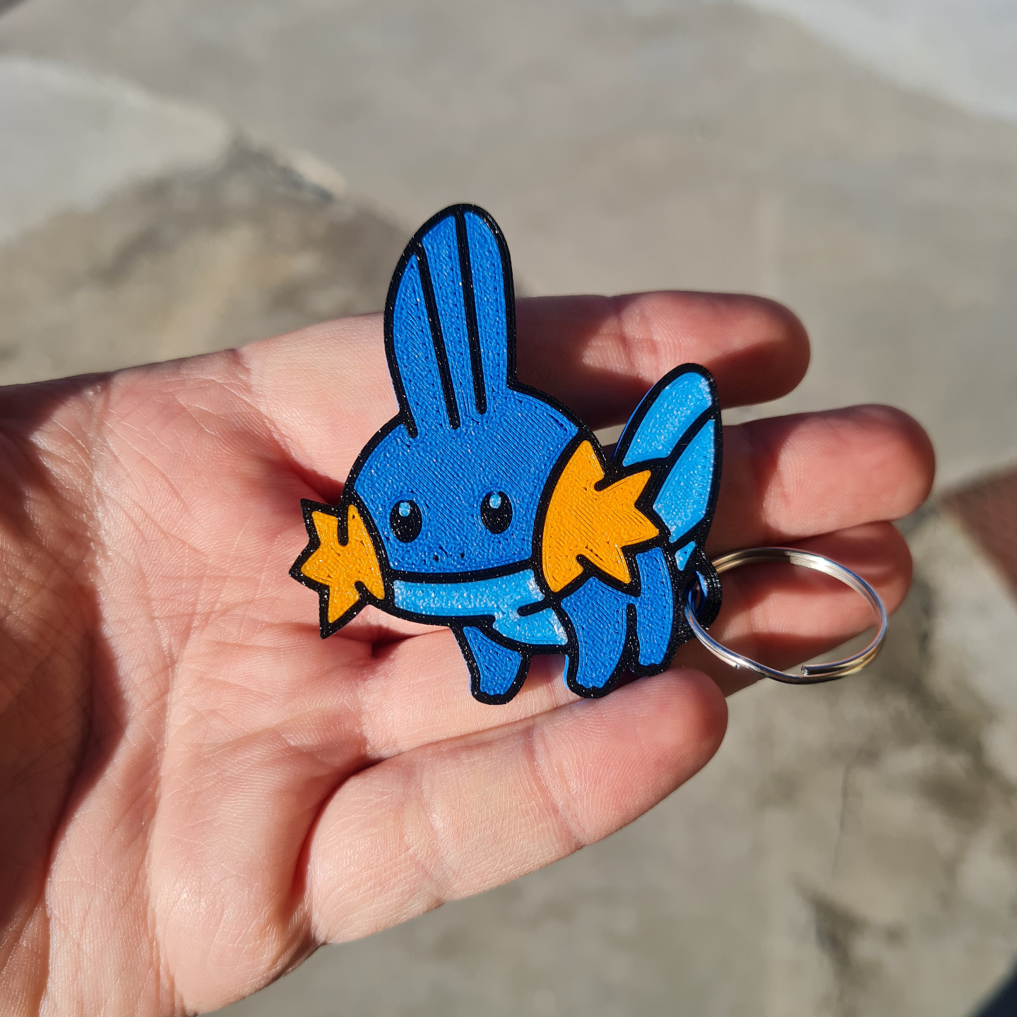 mudkip chaveiro by fabricante inovações brinquedos jogos personagens pokémon 2d arte chaveiros 3D print model - Mito3D