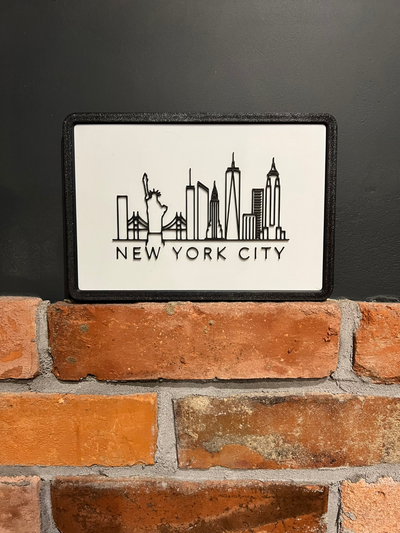 minimalista york città 2d parete decesso arte telaio by pietro wall3d muraria linea artistica nyc newyorkcity arredamento decorazione murale casa minimo 3d print model - Mito3D