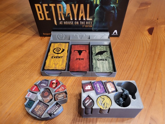 betrayal at house on hill 3rd edition organizer by minimalistgaming toys & games board boardgame boardgameinserts boardgameorganizer 3d print model - Mito3D