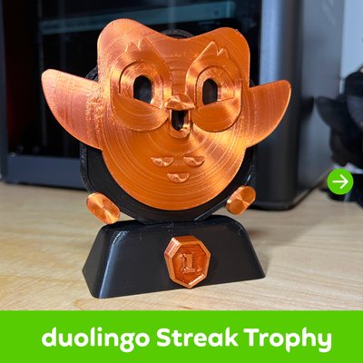 duolingo streifen trophäe anpassbar by leetpiet kunst skulpturen belohnung statue 3d print model - Mito3D