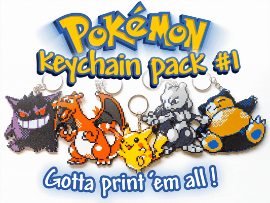 pokémon schlüsselbund pack 1 pikachu charizard by powerpill prints spielzeuge spiele zeichen gengar mewtwo snorlax pixel kunst nintendo go gold schalter 2d kette schlüssel ketten video spiel zubehör zubehörteil mario ams lite retro 3d charakter drachen 2024 3ds charmander bulbasaur schlüsselring 3d print model - Mito3D