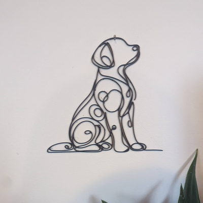 chiot silhouette mur art by ducster 2d 3d print model - Mito3D