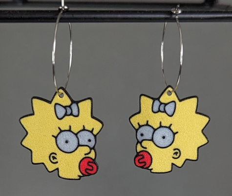 maggie simpson orecchini by krazi201 moda gioielleria springfield 3d print model - Mito3D