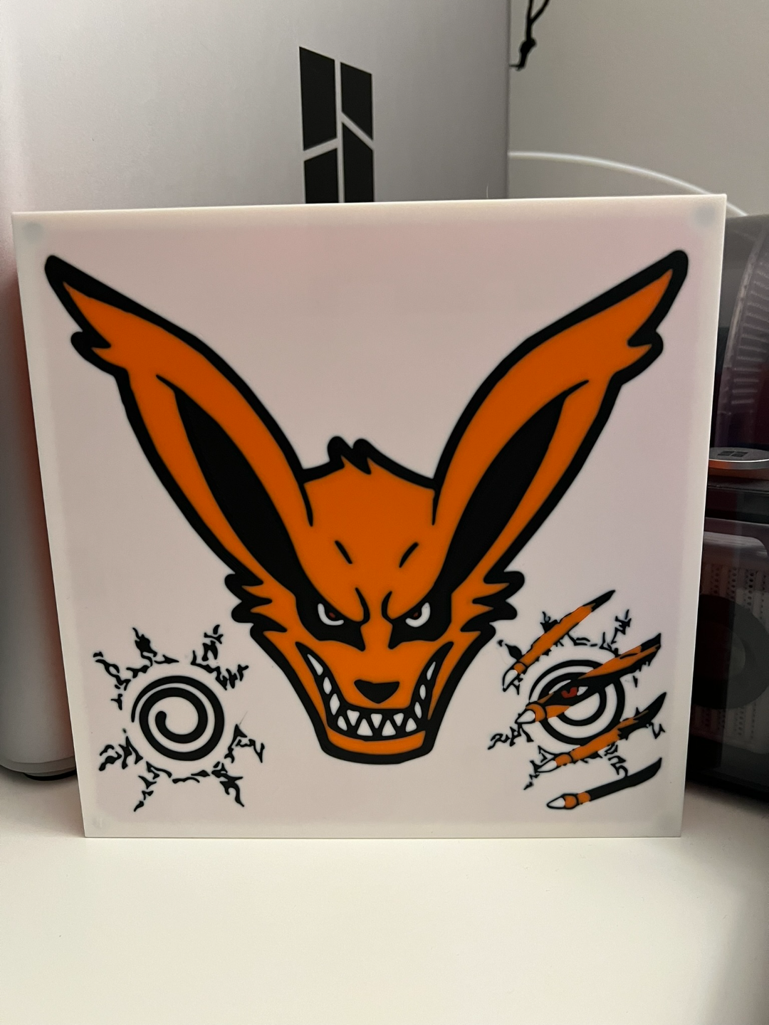 naruto kurama lightbox magnetic by salvi-fibra tools gadgets shippuden lamp art box 3D print model - Mito3D