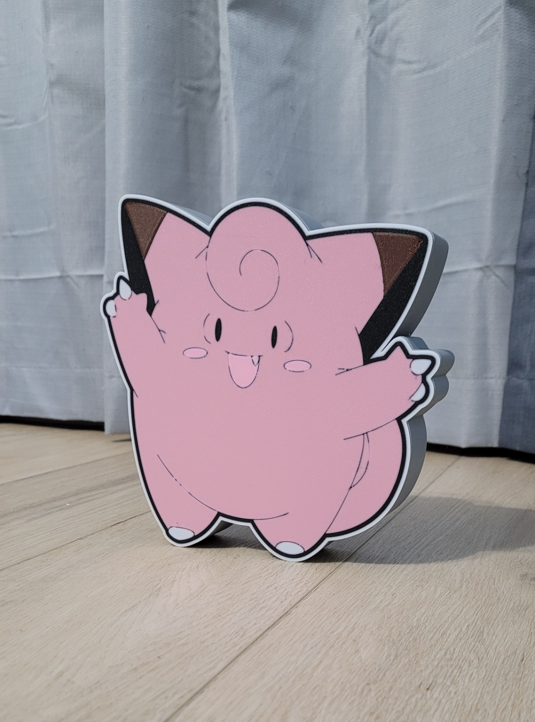 clefairy guidato luce scatola ams pronto by stampe nostalgiche arte 2d clefable pokemon 151 bambu laboratori lightbox lampada 3D print model - Mito3D