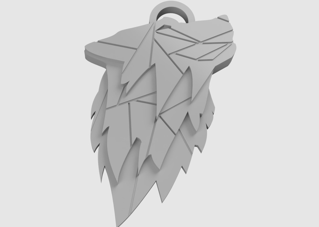 loup porte clés géométrique plat remixé by lancelotcv ménage décor déco clé 3D print model - Mito3D