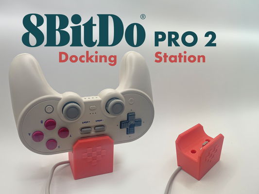 8bitdo pro 2 controller attracco stazione by miserabilmente passatempo fai elettronica 8 po gamepad dockingstation caricabatterie titolare supporto dock appendere 3d print model - Mito3D