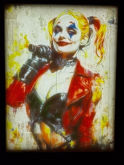 harley quinn auflösung lithophan by madness3d kunst 2d cmyk 3d print model - Mito3D