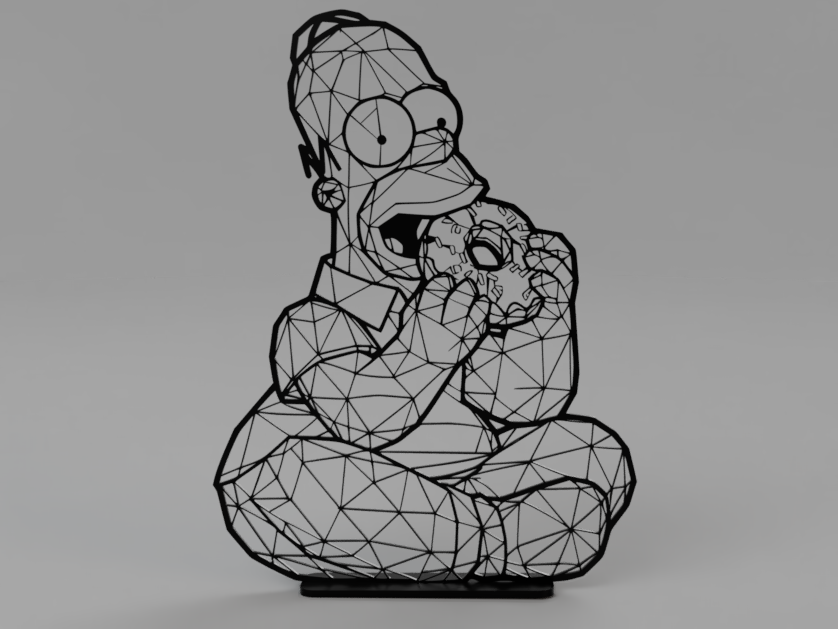 poli homer simpson ficar pé by forest87 arte esculturas simpsons raposa animação desenho animado pobre decoração presente decorativo geométrico nerd pop disney 3D print model - Mito3D