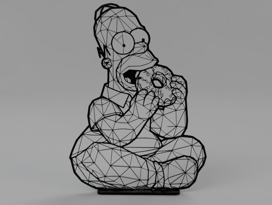 poly homer simpson stand by forest87 art sculptures simpsons fox animation cartoon lowpoly decor gift decorative geometric nerd geek pop disney 3d print model - Mito3D