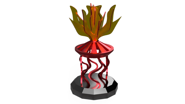 flamme trophäe by chipotle kunst skulpturen feuer rot 3d print model - Mito3D