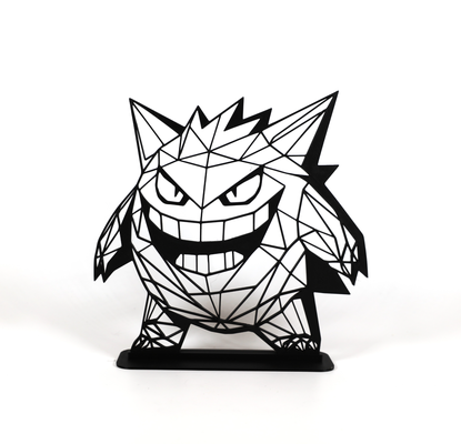 geometrico poli gengar by faseworksca arte sculture pokemon fantasma nerd geek arredamento regalo decorativo astratto contemporaneo decorazione schermo 3d print model - Mito3D